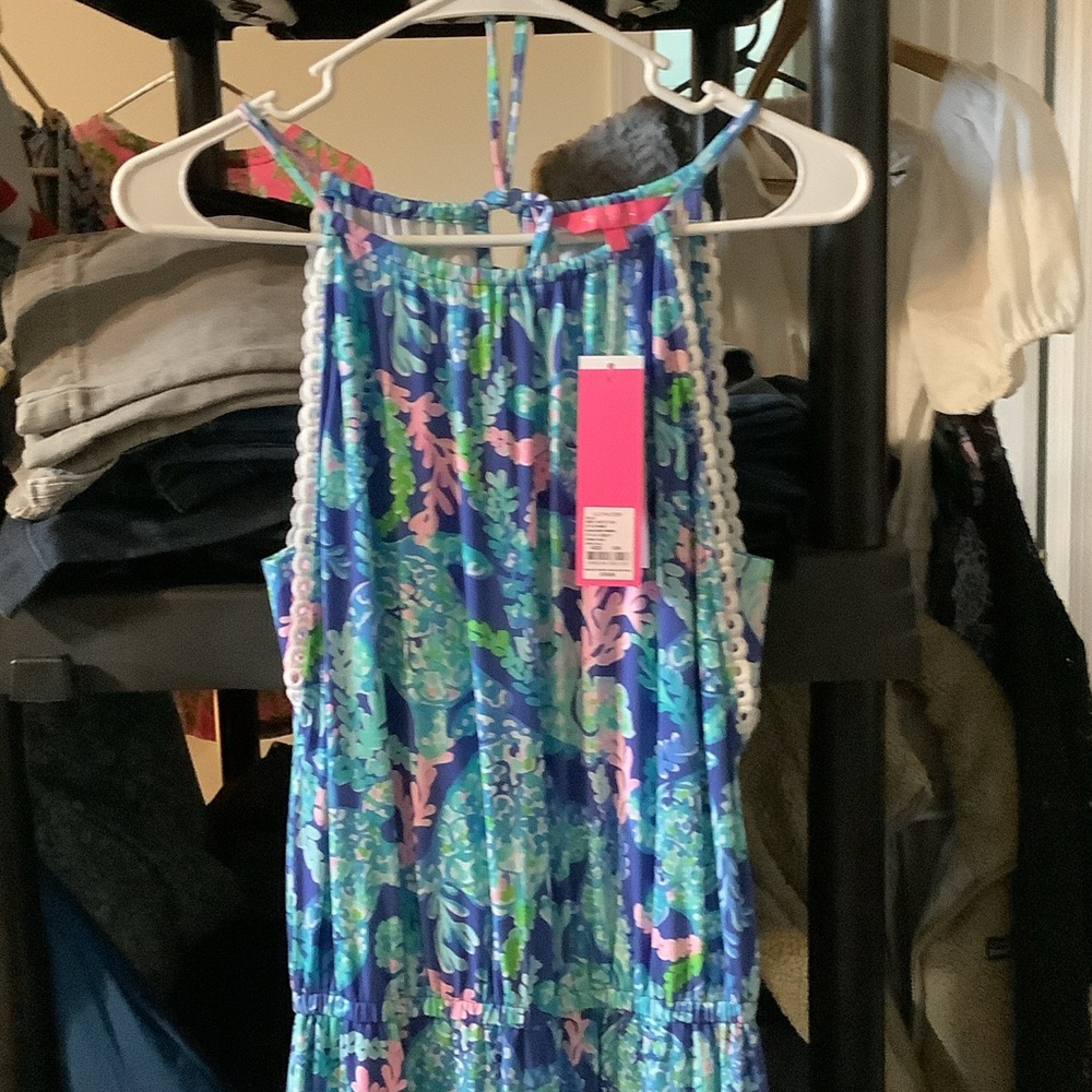 Lilly Pulitzer Corsica Blue Gianni Skort Romper, XXS